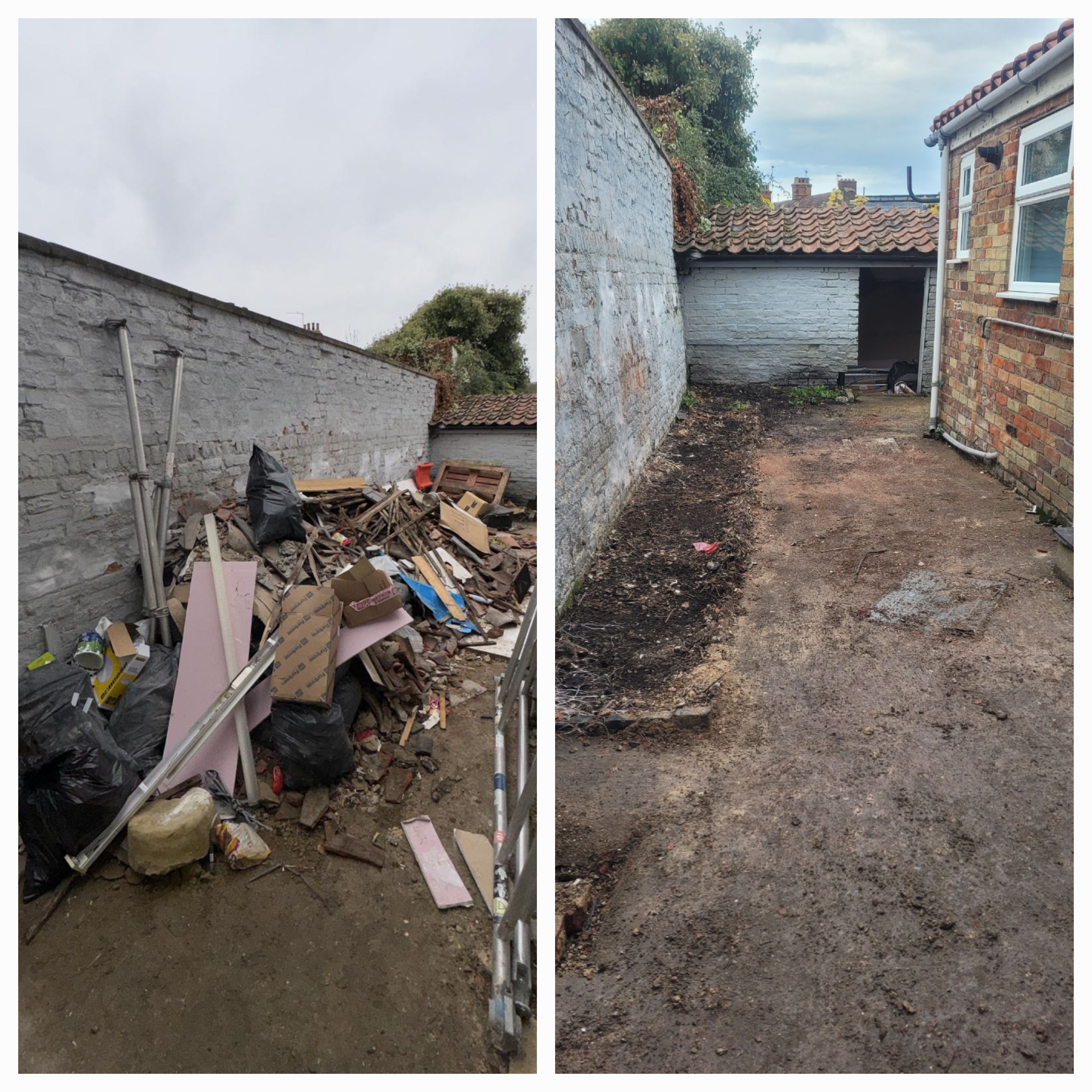 Yard Waste Removal - Before and After